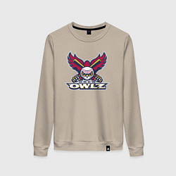 Свитшот хлопковый женский Orem Owlz - baseball team, цвет: миндальный