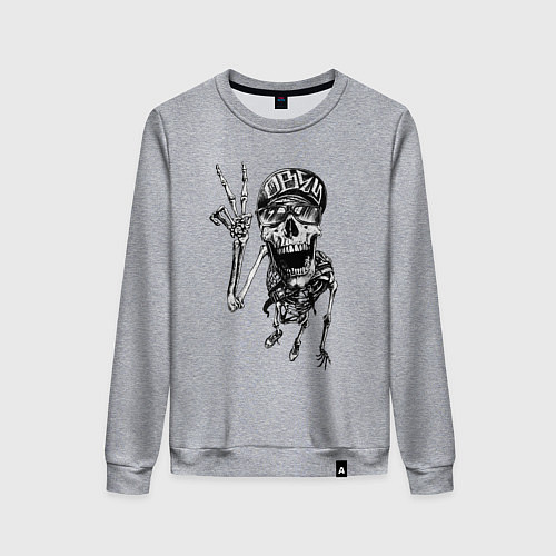 Женский свитшот Skeleton dude / Меланж – фото 1