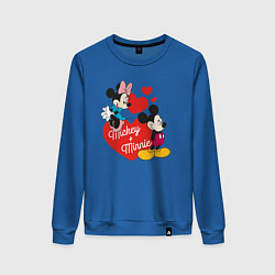 Свитшот хлопковый женский Mickey x Minnie Love, цвет: синий