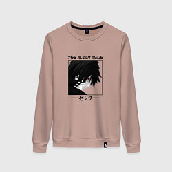 Свитшот хлопковый женский Хвост Феи Fairy Tail, Зереф Zeref, цвет: пыльно-розовый