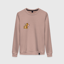 Свитшот хлопковый женский Jerrys logo, цвет: пыльно-розовый