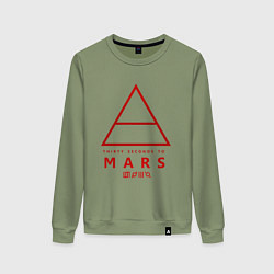 Свитшот хлопковый женский 30 Seconds to Mars рок, цвет: авокадо