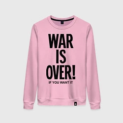Свитшот хлопковый женский War is over, цвет: светло-розовый