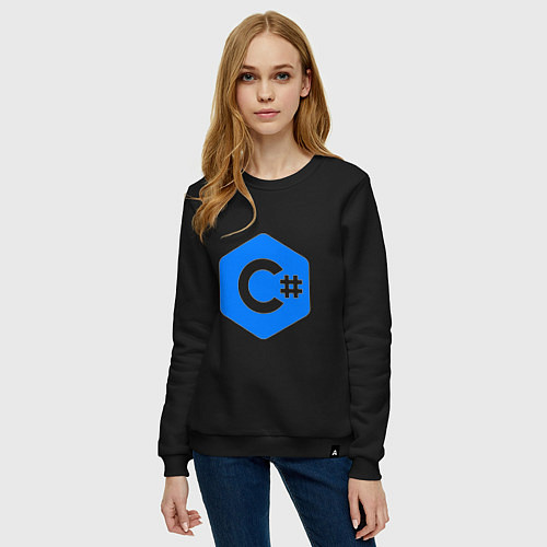 Женский свитшот Язык программирования C Sharp / Черный – фото 3
