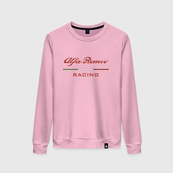 Свитшот хлопковый женский Alfa Romeo racing - logo, цвет: светло-розовый