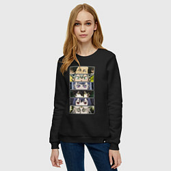 Свитшот хлопковый женский Чнерный Клевер Black Clover, персонажи, цвет: черный — фото 2