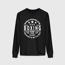 Свитшот хлопковый женский PRO BOXING, цвет: черный