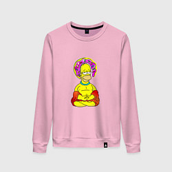 Свитшот хлопковый женский Гомер - бог пончиков, цвет: светло-розовый