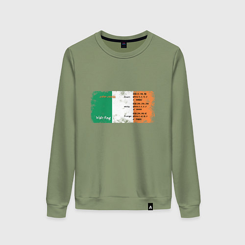 Женский свитшот Флаг Ирландии / Авокадо – фото 1