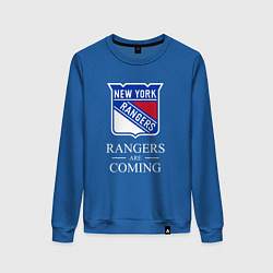 Свитшот хлопковый женский Rangers are coming, Нью Йорк Рейнджерс, New York R, цвет: синий