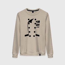 Свитшот хлопковый женский Поварской фартук, цвет: миндальный