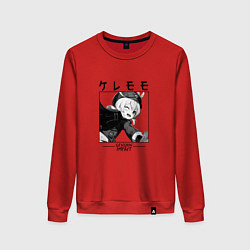 Свитшот хлопковый женский Кли Klee, Genshin Impact, цвет: красный