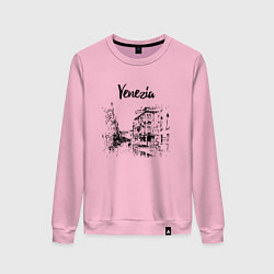 Свитшот хлопковый женский Venezia Italia, цвет: светло-розовый