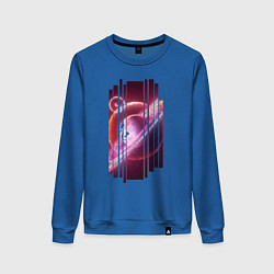 Свитшот хлопковый женский Моя Вселенная Космическое настроение, цвет: синий