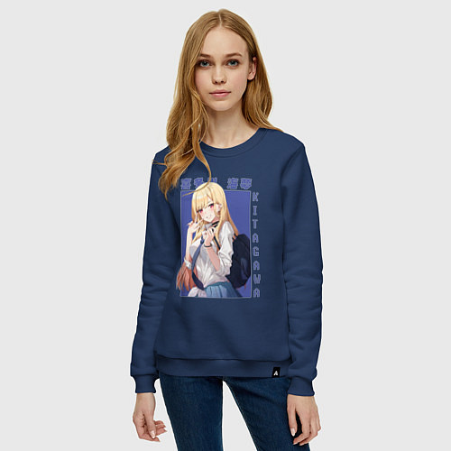 Женский свитшот Марин Китагава / Тёмно-синий – фото 3