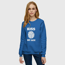 Свитшот хлопковый женский Kiss - My Ace, цвет: синий — фото 2