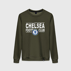 Свитшот хлопковый женский Chelsea Football Club Челси, цвет: хаки