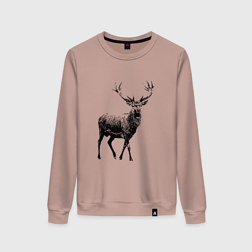Женский свитшот Черный олень Black Deer / Пыльно-розовый – фото 1