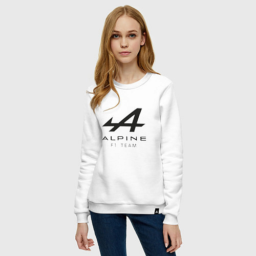 Женский свитшот Alpine F1 team Black Logo / Белый – фото 3