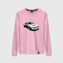 Свитшот хлопковый женский Nissan Silvia S13 RB, цвет: светло-розовый