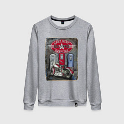 Женский свитшот Мотоцикл Заправка Ретро Poster