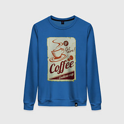 Свитшот хлопковый женский Coffee Cup Retro, цвет: синий