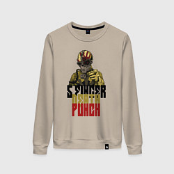 Свитшот хлопковый женский 5 Finger Death Punch Groove Metal, цвет: миндальный