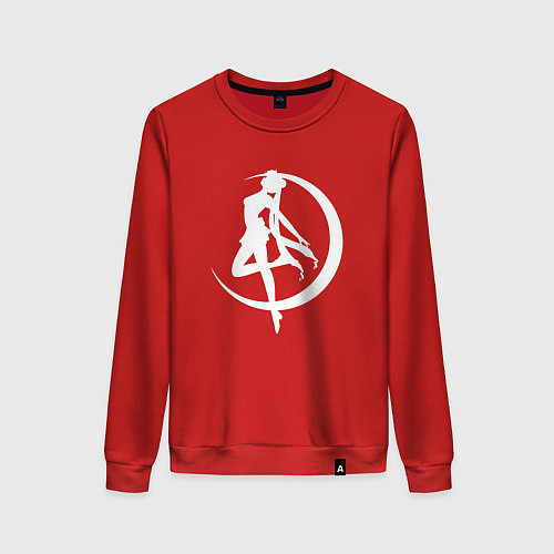 Женский свитшот Сейлор на фоне месяца / Красный – фото 1