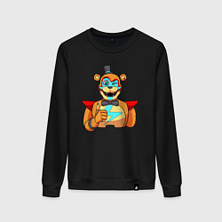 Свитшот хлопковый женский Five Nights at Freddys: Security Breach - Глэмрок, цвет: черный