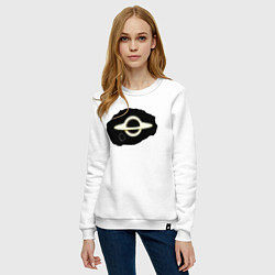 Свитшот хлопковый женский Interstellar black hole, цвет: белый — фото 2