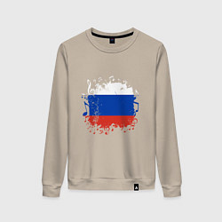 Свитшот хлопковый женский Music - Russia, цвет: миндальный