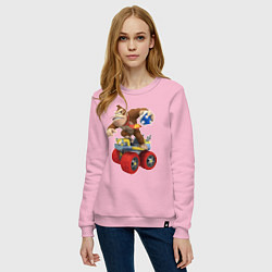 Свитшот хлопковый женский Donkey Kong Super Mario Nintendo, цвет: светло-розовый — фото 2