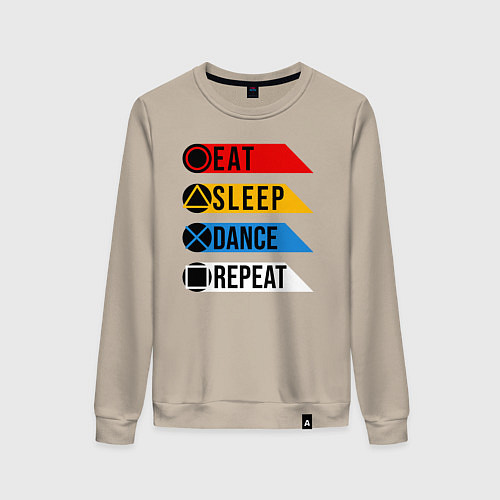 Женский свитшот Есть Спать Танцевать Повторить / Миндальный – фото 1