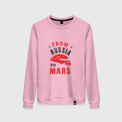 Свитшот хлопковый женский Из России на Марс, цвет: светло-розовый
