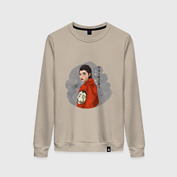 Свитшот хлопковый женский Бумажный дом Найроби, цвет: миндальный