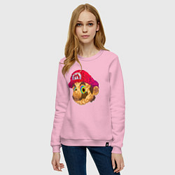 Свитшот хлопковый женский Super Mario Sketch Nintendo, цвет: светло-розовый — фото 2