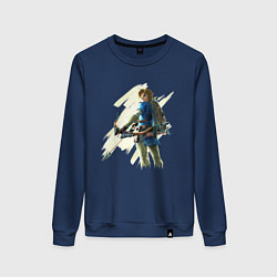 Свитшот хлопковый женский Link с луком, цвет: тёмно-синий