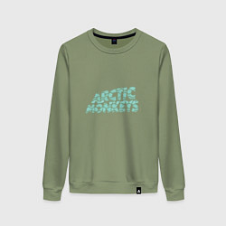 Свитшот хлопковый женский Надпись Arctic Monkeys, цвет: авокадо