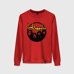 Свитшот хлопковый женский Led Zeppelin Лед Зеппелин, цвет: красный
