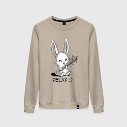Женский свитшот Милый зайчик с дубинкой