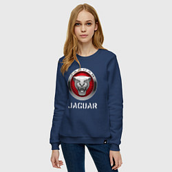 Свитшот хлопковый женский JAGUAR Jaguar, цвет: тёмно-синий — фото 2