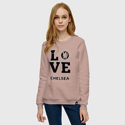 Свитшот хлопковый женский Chelsea Love Классика, цвет: пыльно-розовый — фото 2
