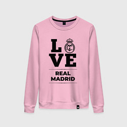 Свитшот хлопковый женский Real Madrid Love Классика, цвет: светло-розовый