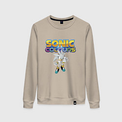 Свитшот хлопковый женский Silver Hedgehog Sonic Video Game, цвет: миндальный