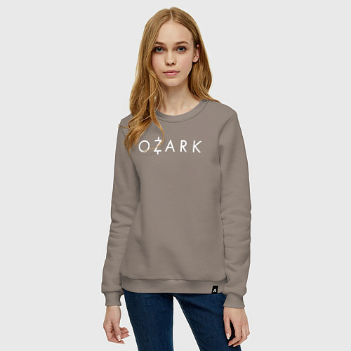 Женский свитшот Ozark white logo / Утренний латте – фото 3