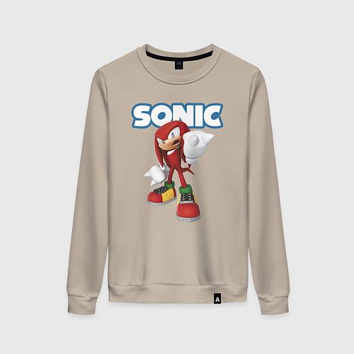 Женский свитшот Knuckles Echidna Sonic Video game Ехидна Наклз Вид / Миндальный – фото 1