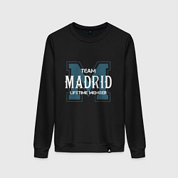 Свитшот хлопковый женский Team Madrid, цвет: черный