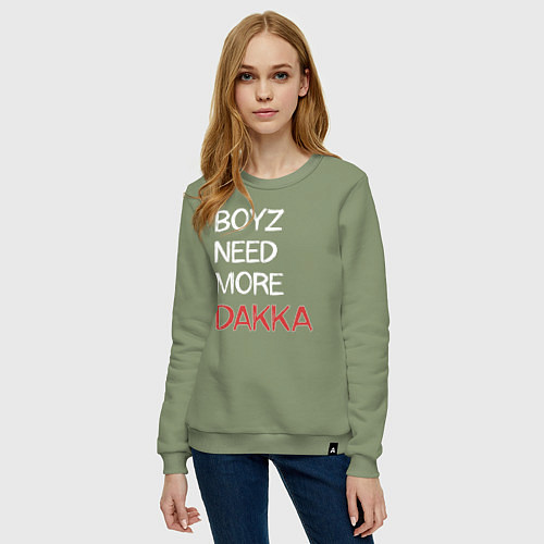 Женский свитшот Бойзам надо больше ДАККИ / Авокадо – фото 3