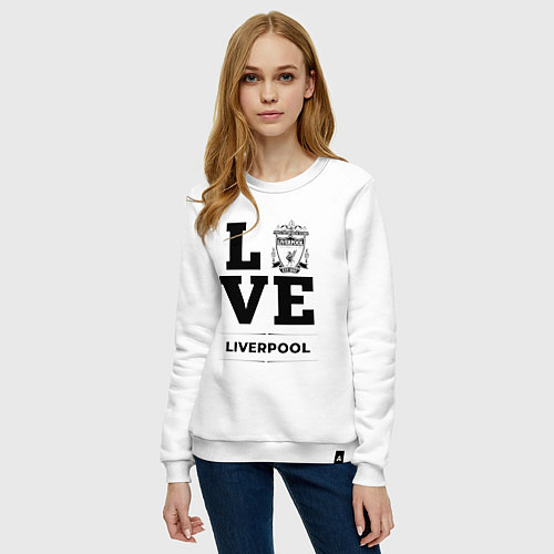 Женский свитшот Liverpool Love Классика / Белый – фото 3