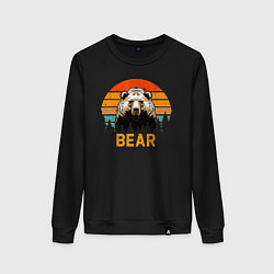 Свитшот хлопковый женский BEAR МЕДВЕДЬ, цвет: черный